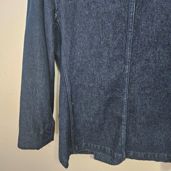 VTG 80s Ralph Lauren Blue Label Double Breasted Denim Blazer Jacket M - Picture 8 of 15